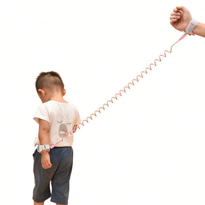 1pc Anti-Lost Tether Baby Wrist Link Chain Retractable Anti-Lost Rope Leash Bracelet With Key Lock, Upgraded Version